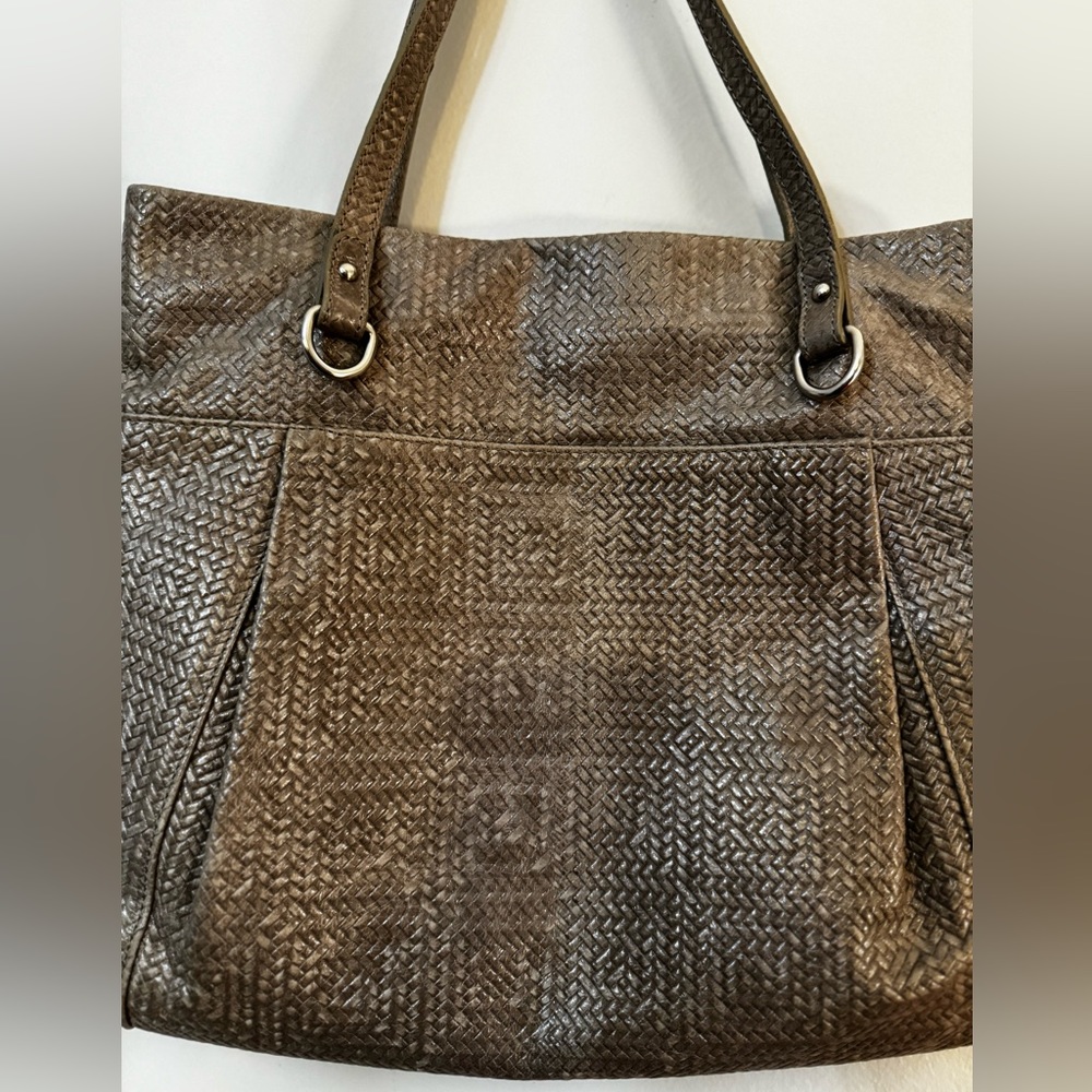 Gianni Chiarini Woven Leather Tote Bag with Zipper - Made in Italy - Picture 10 of 11